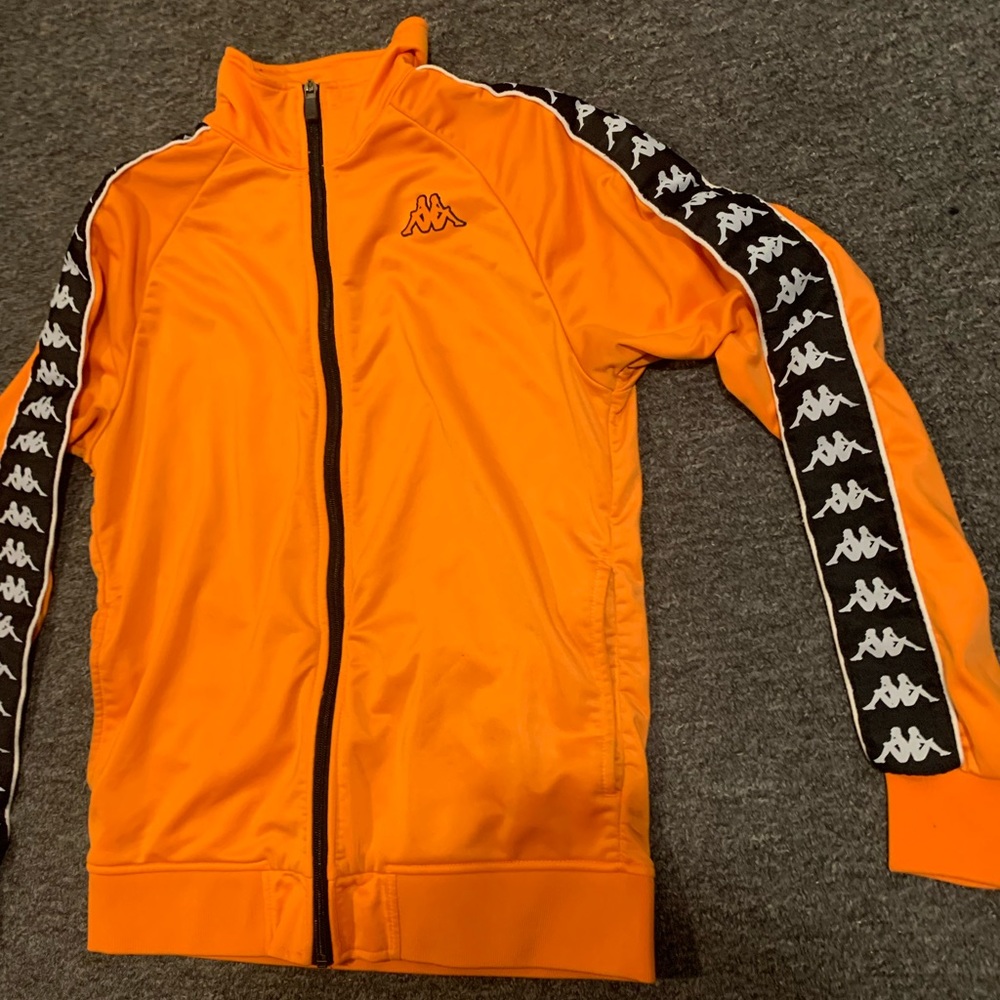 SOLD ❌Kappa Men's 222 Banda Anniston Track Jacket Orange/Black Size Medium